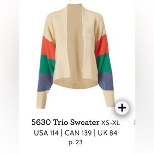 CABI #5630 TRIO SOPHIA STRIPED OPEN FRONT CARDIGAN